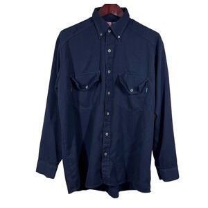 Steel Guard FR Long Sleeve Shirt Mens Large Navy Blue PPE2/2112 TECASAFE PLUS